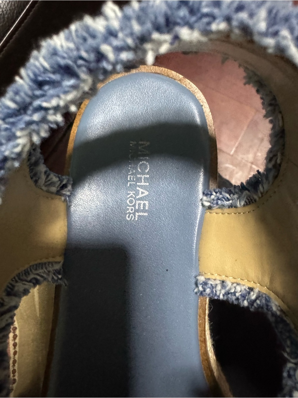 MICHAEL Michael Kors Blue and Cream Sandals